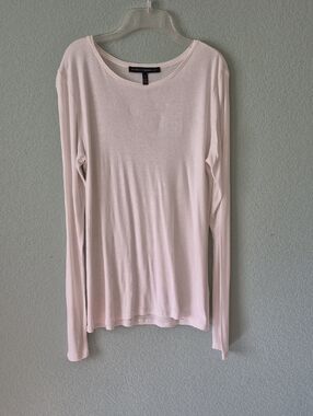 Vince Slim White Long-Sleeve Crewneck Tee